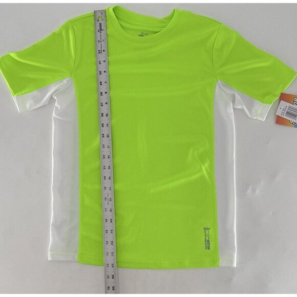 NWT ZeroXposur Boys Rash Guard Swim Shirt NWT UPF 50 Neon Size L 14/16 - Picture 8 of 9